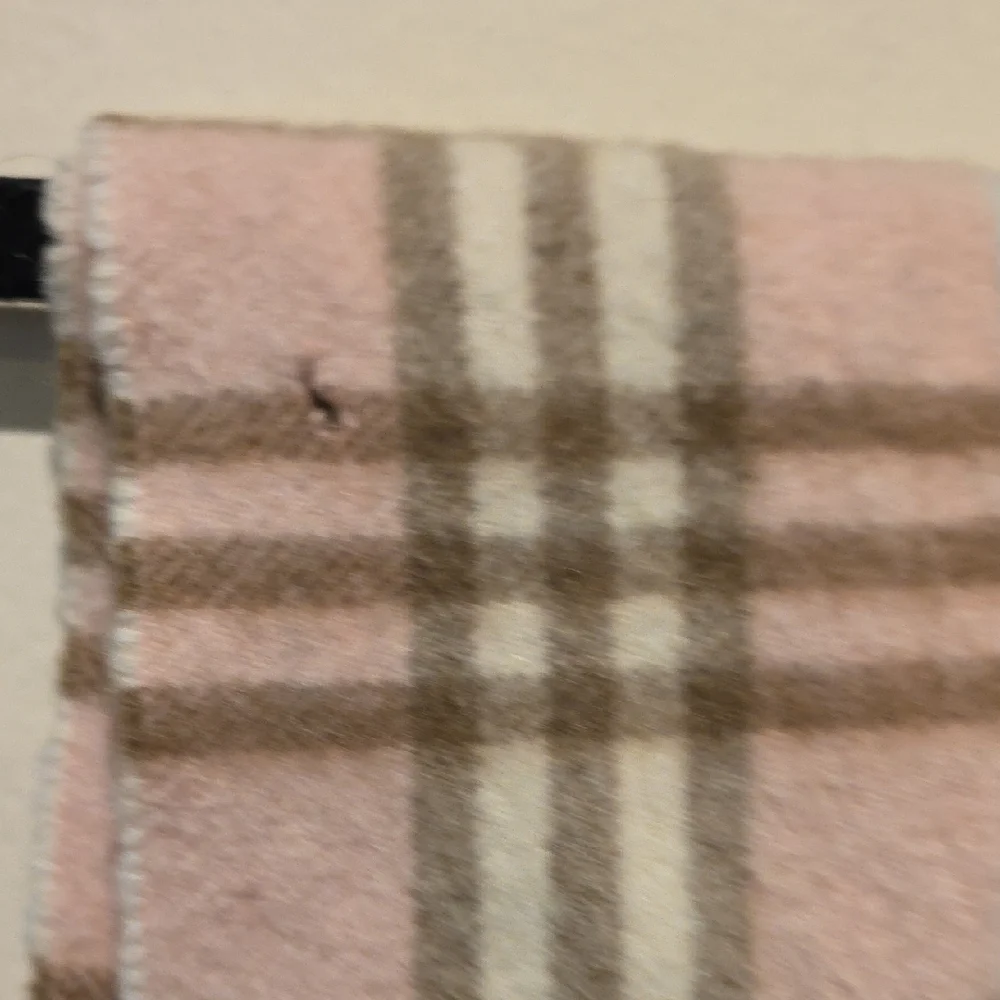 Burberry Pink and Brown Cashmere Scarf